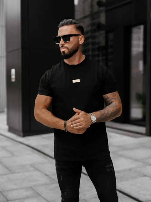T-shirt męski OLAVOGA GOLDEN czerń