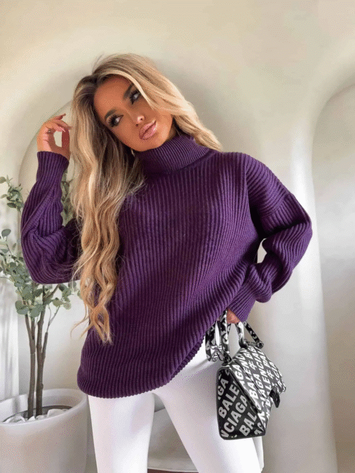 Sweter LAVER – śliwka ByMe