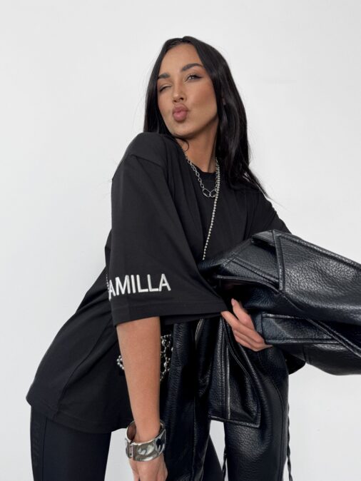 T-shirt Agrafka z logo czarny La Milla