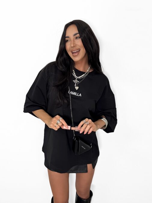 T-shirt La Milla haft Czarny